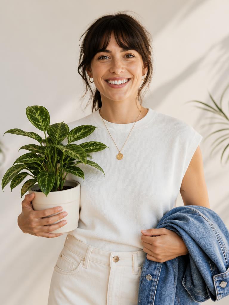 Seller with a houseplant and denim jacket listed on BNS